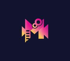 M Alphabet Movies Logo Design Concept vector