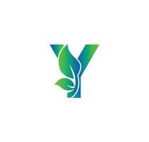 Y Alphabet Nature Logo Design Concept vector