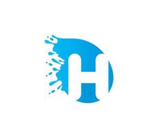 h alfabeto agua logo diseño concepto vector