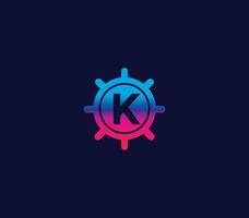 K Alphabet Locker Logo Design Concept vector