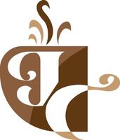 JC Letter coffee shop logo design Company Concept vector