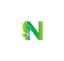 N Alphabet Nature Logo Design Concept vector