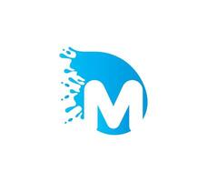 M Alphabet Water Logo Design Concept vector