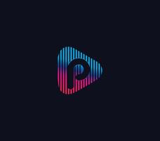 P Alphabet Play Logo Design Concept vector