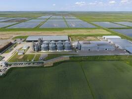 Plant for the drying and storage of grain. Top view. Grain terminal. photo