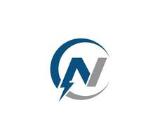 N Electric Energy Power Logo Design Company Concept vector