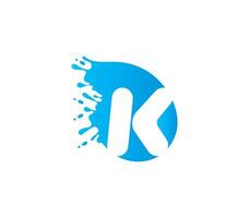 K Alphabet Water Logo Design Concept vector