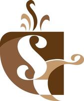 SC Letter coffee shop logo design Company Concept vector