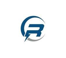 R Electric Energy Power Logo Design Company Concept vector