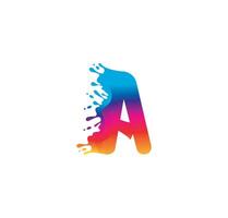 A Alphabet Colorful Painting logo Design Concept vector