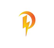 P Alphabet Energy Electric Power Logo Design Concept vector