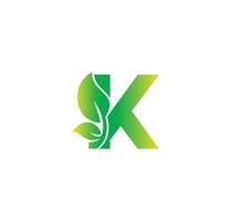 K Alphabet Nature Logo Design Concept vector