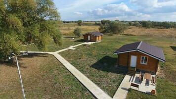 casas en el base de descansar. casas para turistas y cazadores foto