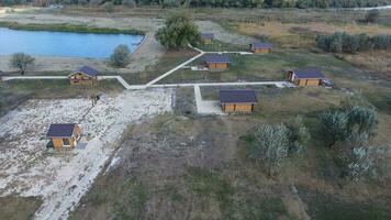 casas en el base de descansar. casas para turistas y cazadores foto