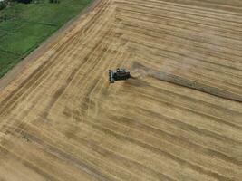 Harvesting wheat harvester photo