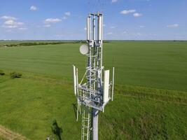 Cellular tower. Equipment for relaying cellular and mobile signa photo