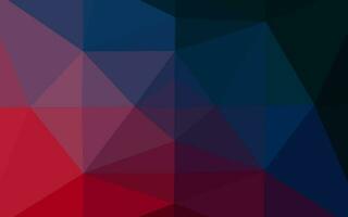 Dark Blue, Red vector shining triangular pattern.