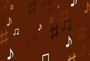 Light Orange vector template with musical symbols.