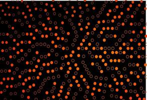 Dark Orange vector background with bubbles.