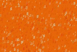 Light Orange vector template with musical symbols.