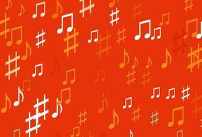 Light Orange vector backdrop with music notes.