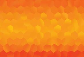 textura de vector naranja claro con hexágonos de colores.