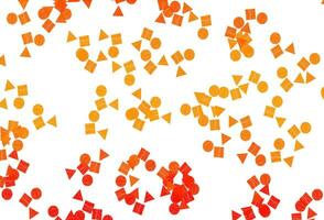 Light Orange vector background with triangles, circles, cubes.