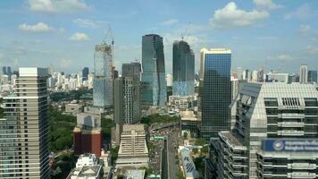 antenne visie van verkeer in Bangkok downtown Thailand video