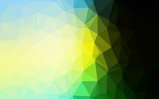 verde oscuro, textura de mosaico de triángulo vectorial amarillo. vector