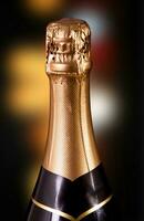 champagne bottle closeup photo
