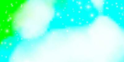 Light Blue, Green vector texture with beautiful stars.