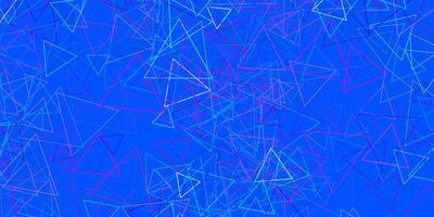 Dark Pink, Blue vector texture with random triangles.