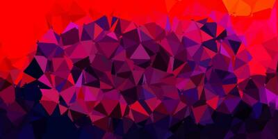 Dark pink, red vector abstract triangle background.