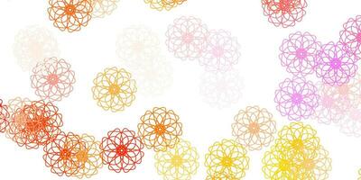 Light Pink, Yellow vector natural artwork with flowers.