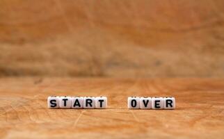 cube words on the wooden table photo