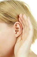 girls ear closeup photo