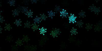Dark blue, green vector template with flu signs.