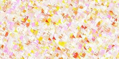 Light pink, yellow vector backdrop with triangles, lines.