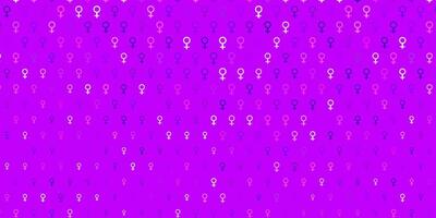 Light Purple vector background with woman symbols.