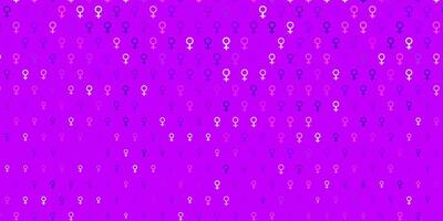 Light Purple vector background with woman symbols.