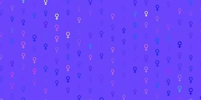 Light Purple vector pattern with feminism elements.