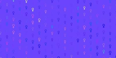 Light Purple vector pattern with feminism elements.