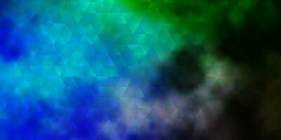 Light Blue, Green vector background with triangles.