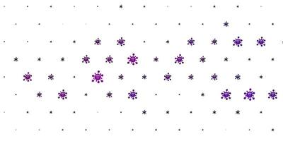 Light Purple vector background with covid-19 symbols.