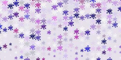 Light Purple vector background with covid-19 symbols.