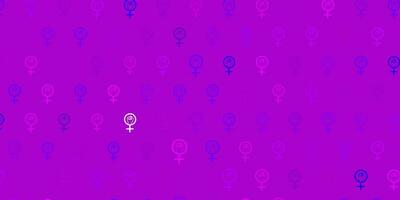 Light Purple vector pattern with feminism elements.