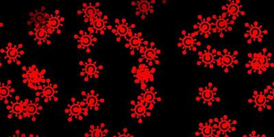 Dark red vector backdrop with virus symbols.