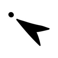 Doodle click icon. Hand drawn mouse cursor or arrow. Computer pointer in sketch style. Black vector illustration