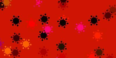 Light red vector backdrop with virus symbols.