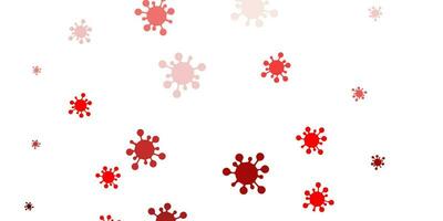 Light red vector pattern with coronavirus elements.